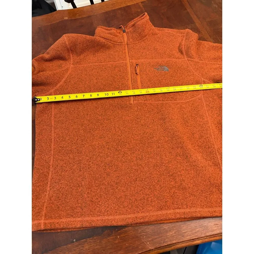 The North Face Mens XXL Orange Heather 1/4 Zip Fleece Pullover